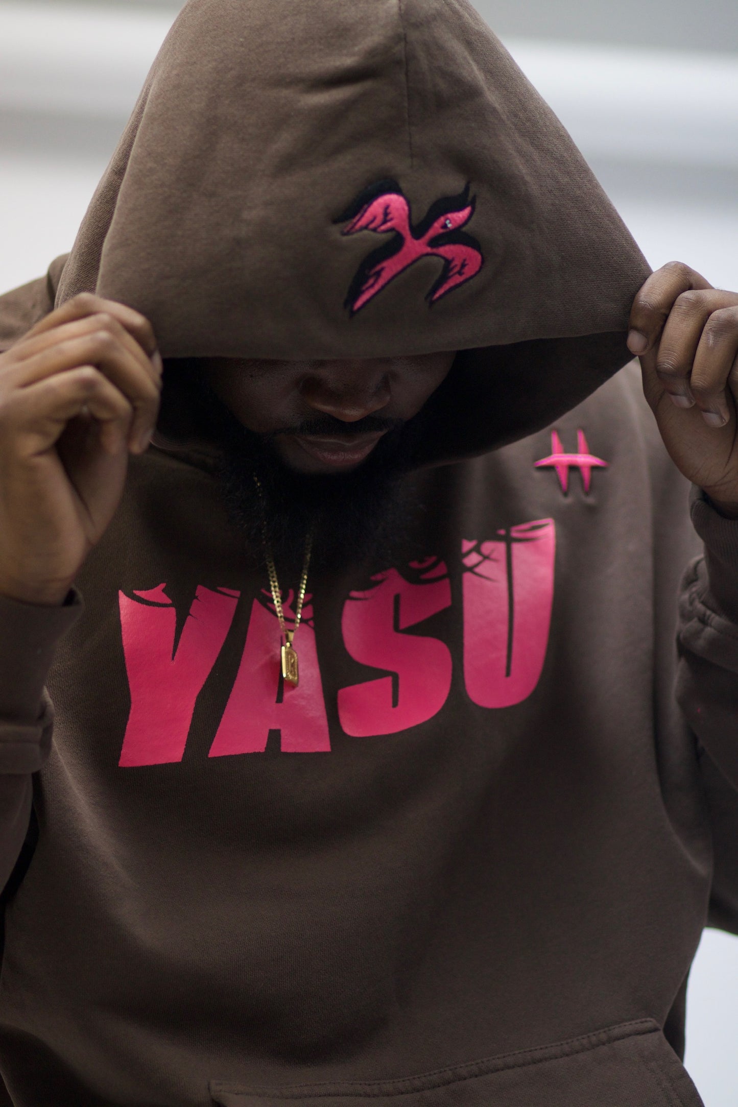 YASU Winged CrsRds Hoodie (Brown)