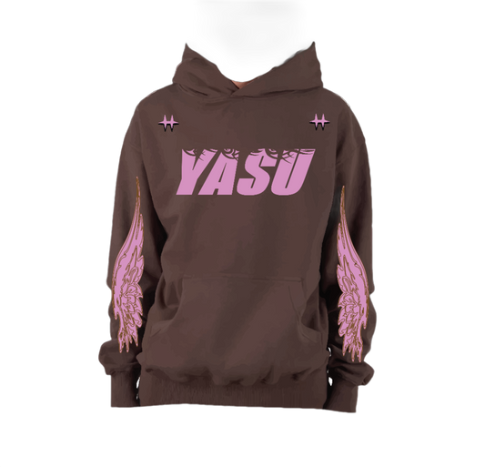 YASU Winged CrsRds Hoodie (Brown)